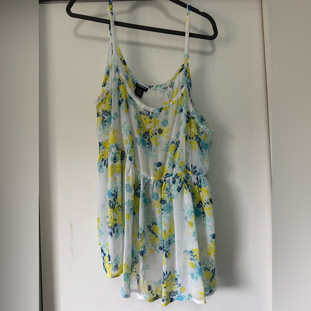 Torrid Yellow and Blue Floral Camisole Top